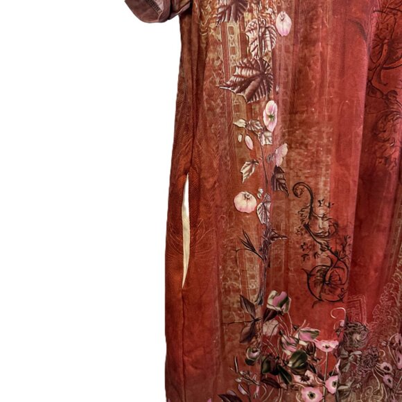 Boho Y2K Oversized Tee Woman's Large with Pockets Floral - Picture 6 of 9